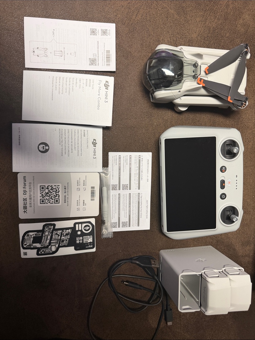 DJI Mini 3 Drone and Remote in White with Gray Accents